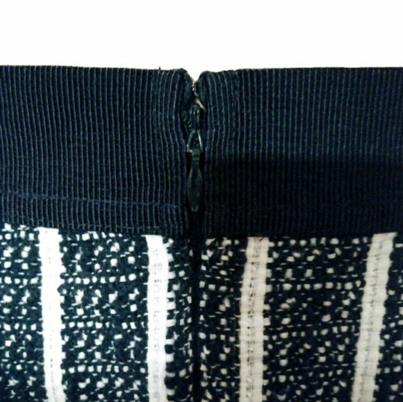 Ann Taylor Dark Blue & White Stripped Skirt - Picture 6 of 7